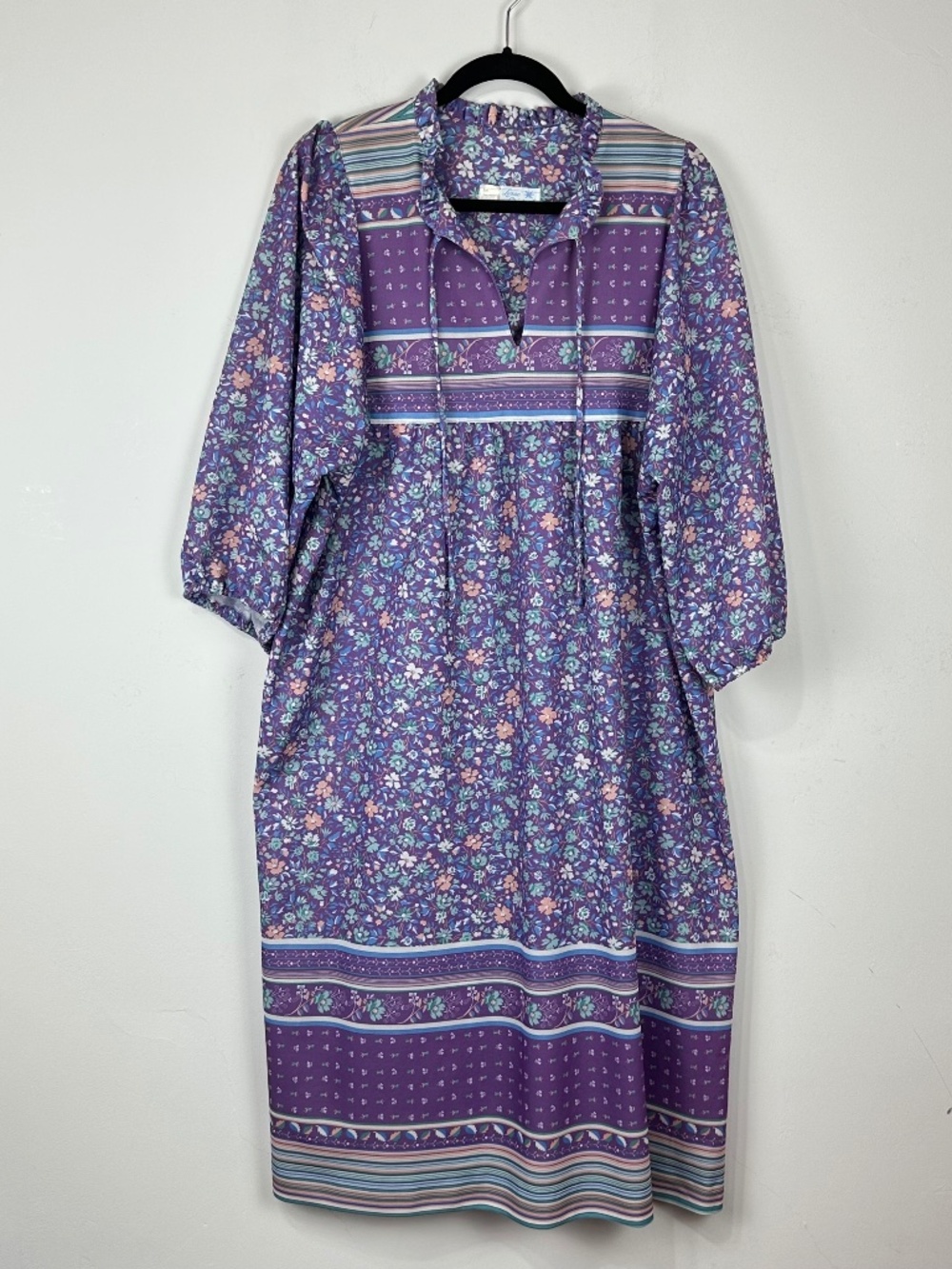 Vintage Lorac Original Women's Floral Robe Mumu Sz 22 Cottagecore Grannycore